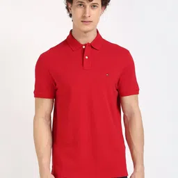 Tommy Hilfiger Men Solid Polo Collar Cotton T-shirt-picture-35