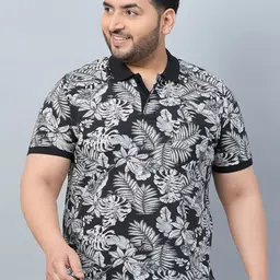 AUSTIVO Plus Size Floral Printed Polo Collar Regular Fit T-shirt-picture-35