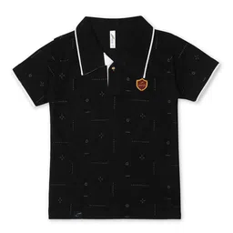 earth conscious Boys Abstract Printed Polo Collar Cotton T-shirt-picture-13