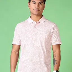 V-Mart Men Floral Printed Polo Collar Cotton T-shirt-picture-22