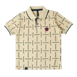 earth conscious Boys Conversational Printed Polo Collar Cotton T-shirt-picture-24