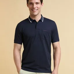 Allen Solly Men Colourblocked Polo Collar Cotton T-shirt-picture-18