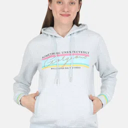 Monte Carlo Women Blue Printed Hooded Sweatshirt-picture-36