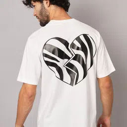 GRIFFEL Abstract Printed Round Neck Cotton T-shirt-picture-40