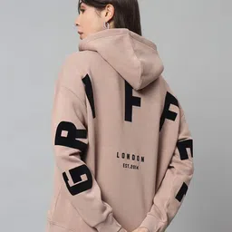 GRIFFEL Typographic Printed Hooded Fleece Sweatshirt-picture-29