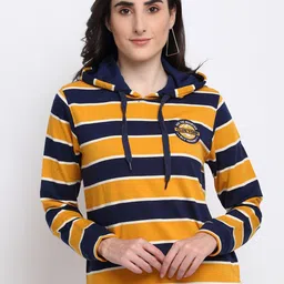 Club York Women Mustard Colourblocked Sweatshirt-image-67