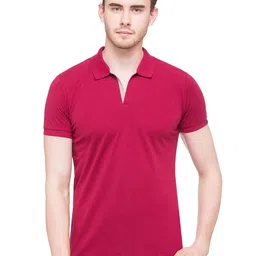 Status Quo Men Fuchsia Polo Collar T-shirt-picture-17