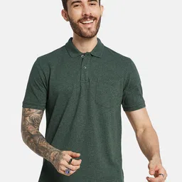Octave Men Solid Polo Collar Pocket T-shirt-picture-40