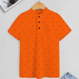 BAESD Boys Polka Dot Printed Band Collar Cotton T-shirt-picture-27