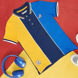 Pantaloons Junior Boys Colourblocked Polo Collar Cotton Casual T-shirt-picture-42