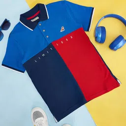 Pantaloons Junior Boys Colourblocked Polo Collar Cotton T-shirt-image-34