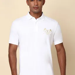 Allen Solly Men Embroidered Polo Collar Pure Cotton T-shirt image 1
