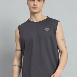 GRIFFEL Typography Printed Round Neck Sleeveless Cotton T-shirt-picture-8