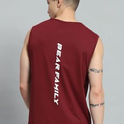 GRIFFEL Typography Printed Round Neck Sleeveless Cotton T-shirt-picture-0