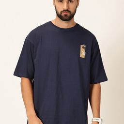Thomas Scott Round Neck Drop-Shoulder Sleeves Bio Finish Cotton Oversized T-shirt-picture-6