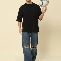 PockMAN Men Bio Finish Round Neck Cotton Oversized T-shirt-image-52