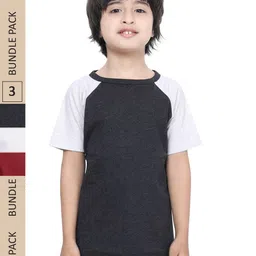 IndiWeaves Boys Pack Of 3 Raglan Sleeves Pure Cotton T-shirt-picture-16