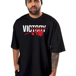 BAESD Men Typography Printed Hooded Applique T-shirt image 1