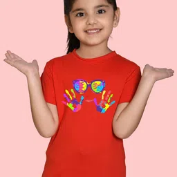 NUSYL Girls Graphic Printed Round Neck T-shirt-image-72