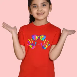 NUSYL Girls Holi Printed T-shirt-picture-55