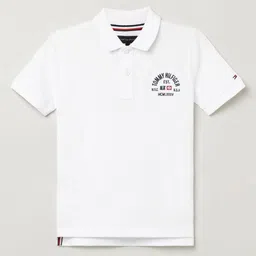 Tommy Hilfiger Boys Printed Polo Collar Cotton T-Shirt image 1
