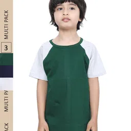 IndiWeaves Boys Pack Of 3 Raglan Sleeves Pure Cotton T-shirt-picture-46