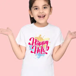 NUSYL Girls Typography Printed Round Neck T-shirt-image-14