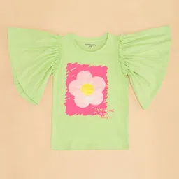 Pantaloons Junior Girls Printed Round Neck Cotton Relaxed Fit Tshirt-image-44