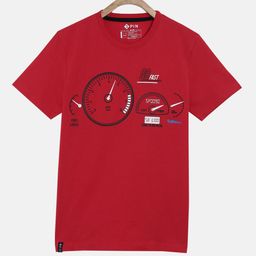 3PIN Boys Red Typography Printed V-Neck Applique T-shirt-picture-37