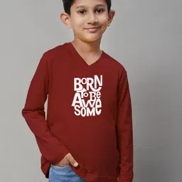 Friskers Boys Typography Printed V-Neck Bio Wash Pure Cotton Casual T-shirt-picture-17