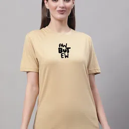Miaz Lifestyle Typography Printed Round Neck Pure Cotton T-shirt-image-16