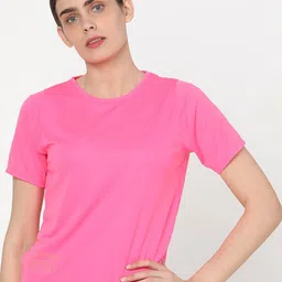Silvertraq Women Neon Pink Round Neck Training or Gym T-shirt-picture-10