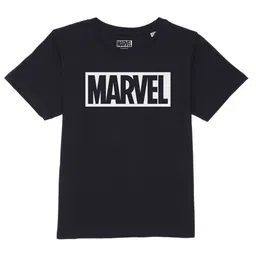 Marvel by Wear Your Mind Boys Navy Blue Typography Applique T-shirt-picture-39