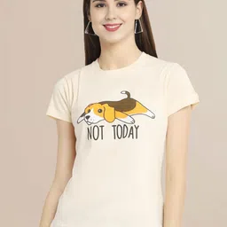 Fabflee Women Printed Extended Sleeves Applique T-shirt-image-13