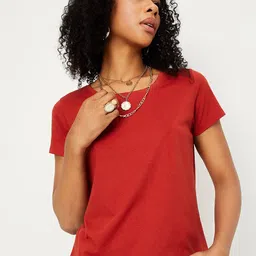 max Round Neck Pure Cotton T-shirt-image-45