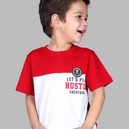 3PIN Boys Colourblocked Round Neck Cotton T-shirt-image-64