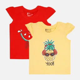 Bodycare Infant Girls Pack of 2 Printed Cotton T-shirts-picture-49