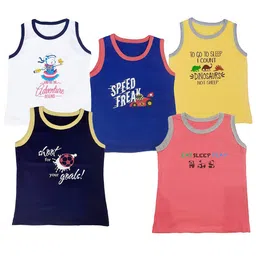 EIO Infant Kids Pack Of 5 Typography Printed Cotton T-Shirt-picture-27
