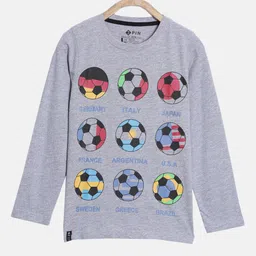 3PIN Boys Grey Melange Printed Cotton T-shirt-picture-33