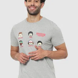 Celio Men Grey Stranger Things Printed Cotton T-shirt-picture-15