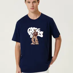 MISCHIEF MONKEY Men Graphic Printed Round Neck Cotton Oversized T-Shirt image 1