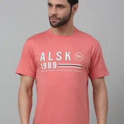 Cantabil Typography Printed Round Neck Short Sleeves Cotton T-shirt-image-38