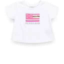 U.S. Polo Assn. Kids Girls Printed Applique T-shirt-image-27