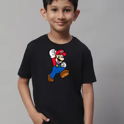 Friskers Boys Printed Short Sleeves Round Neck Regular Fit Cotton T-shirt-picture-48