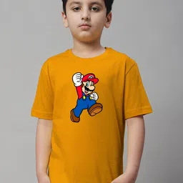 Friskers Boys Super Mario Printed Round Neck Cotton T-shirt-picture-56