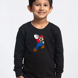 Friskers Boys Super Mario Printed Round Neck Cotton T-shirt-picture-12