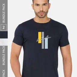 CHOZI Pack Of 2 Typography Printed Cotton T-shirt-picture-13