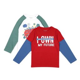 PLUM TREE Boys White & Red Pack of 2 Typography Printed T-shirts-picture-16