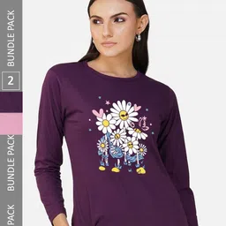 CHOZI Pack Of 2 Graphic Printed Cotton T-shirt-picture-42