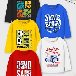 YK X Trampoline Boys Typography 5 Printed Applique T-shirt-picture-6